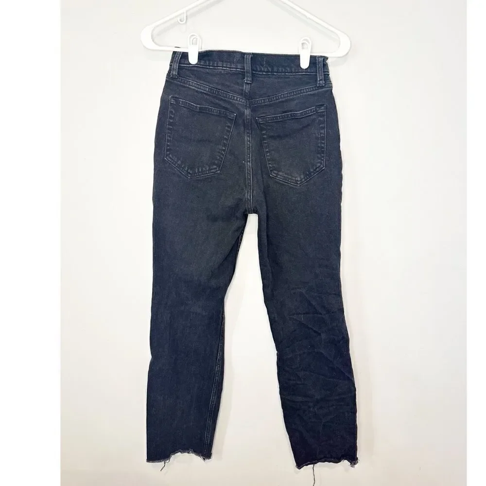 Abercrombie and fitch the ankle straight ultra high rise jeans black